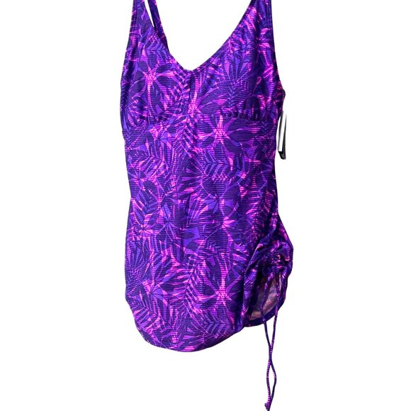 TYR WOMEN’S MONACO V-NECK SHEATH, SWIMSUIT,  Purple, Size 14 - Picture 4 of 13